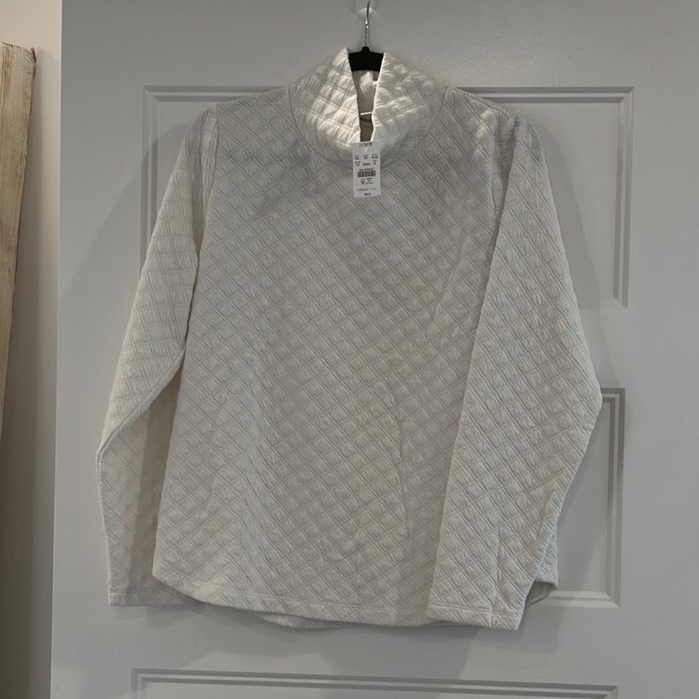 J. Crew Ivory Quilted Pullover - Picture 4 of 7